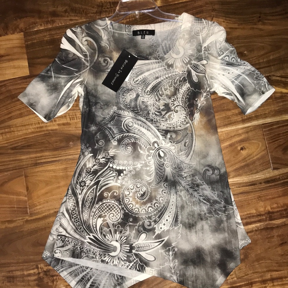 Grey Scoop Top